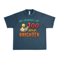 Midnight Navy my students 100 days brighter Urban Heavy Tee - MaliasSmallBusiness
