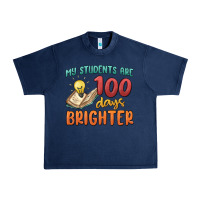 Navy my students 100 days brighter Urban Heavy Tee - MaliasSmallBusiness