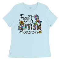 Baby Blue fight for autism awareness Ladies Tee - CowhideDigitalArt