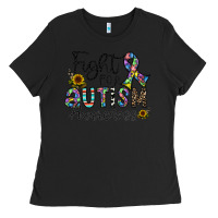 Black fight for autism awareness Ladies Tee - CowhideDigitalArt