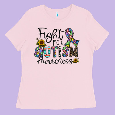 Fight For Autism Awareness Ladies Tee Designed By Cowhidedigitalart