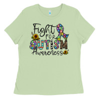 Matcha fight for autism awareness Ladies Tee - CowhideDigitalArt
