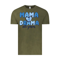 Vintage Olive mama of drama boy mom Vintage Tee - MaliasSmallBusiness