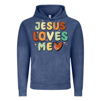 Vintage Denim jesus loves me Vintage Hoodie - MaliasSmallBusiness