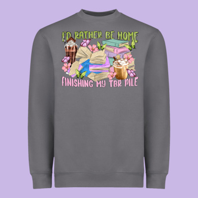 Id Rather Be Home Finishing My Tbr Pile Heavyweight Sweatshirt Designed By Maliassmallbusiness