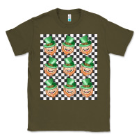 Army Green boujee checker board leprechaun Classic Tee - MaliasSmallBusiness