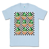 Dusty Blue boujee checker board leprechaun Classic Tee - MaliasSmallBusiness