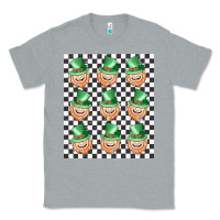 Heather Grey boujee checker board leprechaun Classic Tee - MaliasSmallBusiness