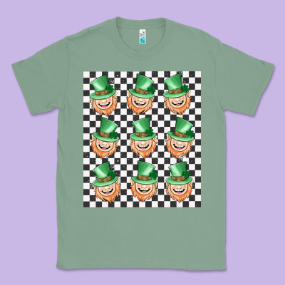 Boujee Checker Board Leprechaun Classic Tee Designed By Maliassmallbusiness