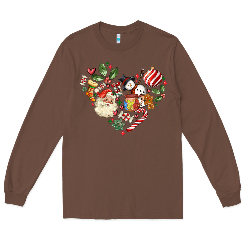 Christmas Heart Long Sleeve Tee by MaliasSmallBusiness | Teevron