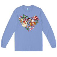 Colony Blue christmas heart Long Sleeve Tee - MaliasSmallBusiness