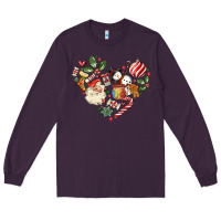 Plum christmas heart Long Sleeve Tee - MaliasSmallBusiness