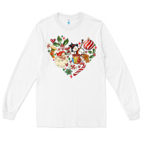 White christmas heart Long Sleeve Tee - MaliasSmallBusiness