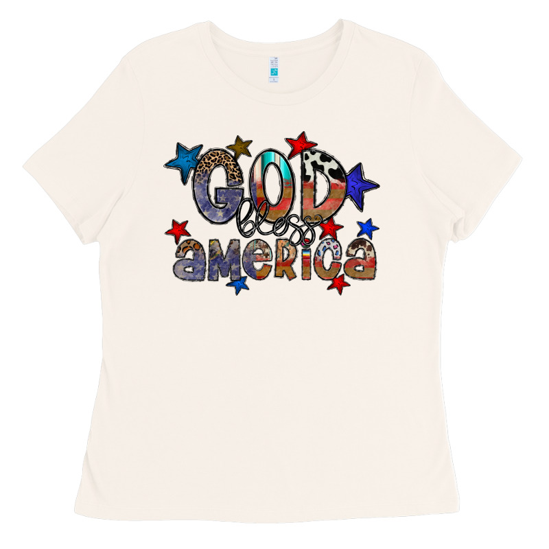 God Bless America Ladies Tee by CowhideDigitalArt | Teevron