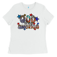 White god bless america Ladies Tee - CowhideDigitalArt