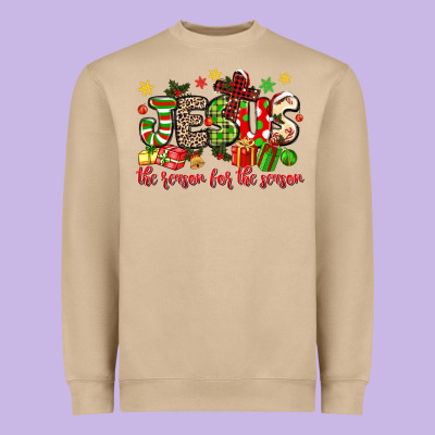 Jesus The Reason For The Season Heavyweight Sweatshirt Designed By Maliassmallbusiness