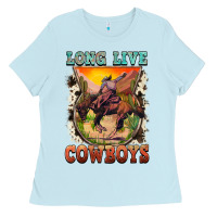 Baby Blue long live cowboys Ladies Tee - FaDigitalArtStudio