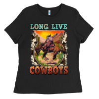 Black long live cowboys Ladies Tee - FaDigitalArtStudio