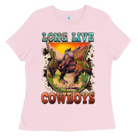 Bubblegum Pink long live cowboys Ladies Tee - FaDigitalArtStudio