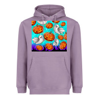 Lavender halloween pumpkins with ghosts Heavyweight Hoodie - TumblerDesignByShophia