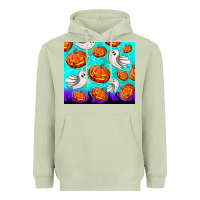 Matcha halloween pumpkins with ghosts Heavyweight Hoodie - TumblerDesignByShophia