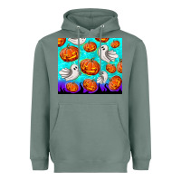 Sage halloween pumpkins with ghosts Heavyweight Hoodie - TumblerDesignByShophia