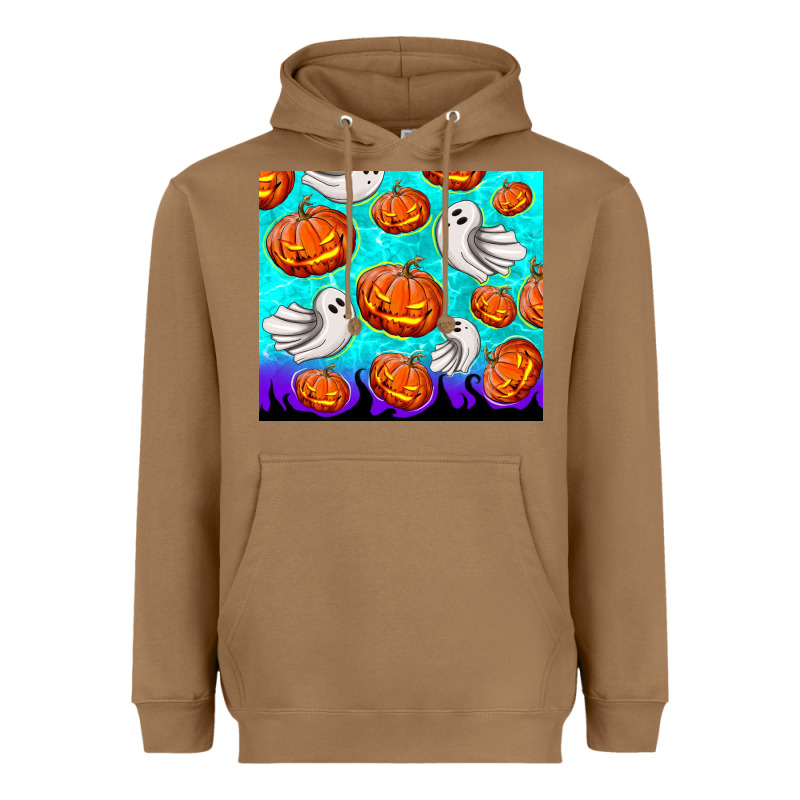 Halloween Pumpkins With Ghosts Heavyweight Hoodie by TumblerDesignByShophia | Teevron