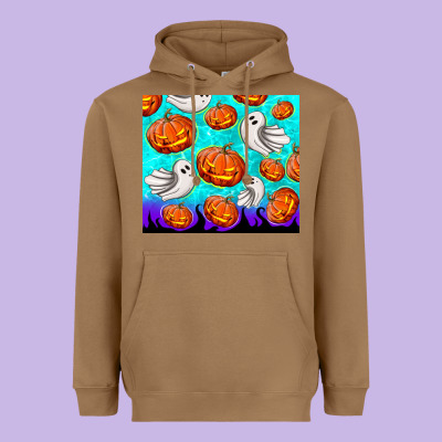 Halloween Pumpkins With Ghosts Heavyweight Hoodie Designed By Tumblerdesignbyshophia