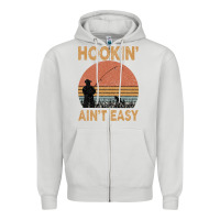 Dove Grey Hookin Ain t Easy Fishing Zipper Hoodie - Bettercallsaul