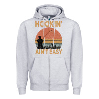 Heather Grey Hookin Ain t Easy Fishing Zipper Hoodie - Bettercallsaul