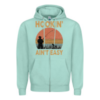 Seafoam Hookin Ain t Easy Fishing Zipper Hoodie - Bettercallsaul