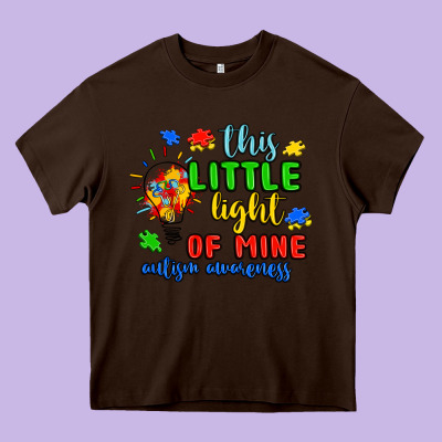 This Little Light Of Mine Autism Awareness Heavy Core Tee Designed By Jahusdesignshop