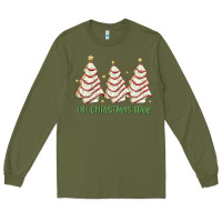 Army Green oh christmas tree cake Long Sleeve Tee - MaliasSmallBusiness