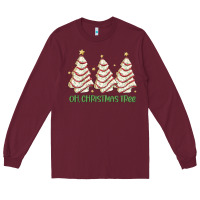 Burgundy oh christmas tree cake Long Sleeve Tee - MaliasSmallBusiness