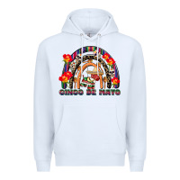 White cinco de mayo rainbow Premium Hoodie - CowGirlArtShop