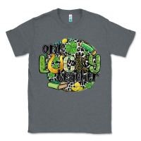 Charcoal Heather one lucky teacher Classic Tee - MaliasSmallBusiness