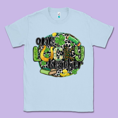 One Lucky Teacher Classic Tee Designed By Maliassmallbusiness