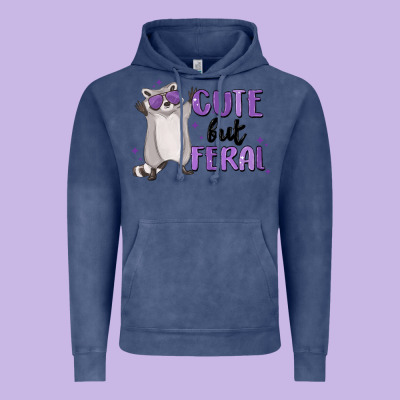Cute But Feral Vintage Hoodie Designed By Maliassmallbusiness