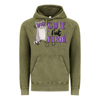 Vintage Olive cute but feral Vintage Hoodie - MaliasSmallBusiness