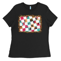 Black race background with leopard frame Ladies Tee - HRA Design Shop