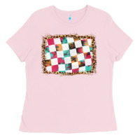 Bubblegum Pink race background with leopard frame Ladies Tee - HRA Design Shop