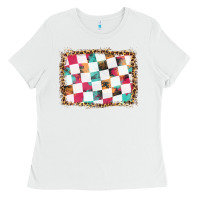 White race background with leopard frame Ladies Tee - HRA Design Shop