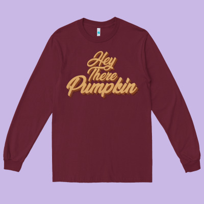 Hey There Pumpkin Long Sleeve Tee Designed By Jahusdesignshop