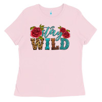 Bubblegum Pink stay wild Ladies Tee - HRA Design Shop