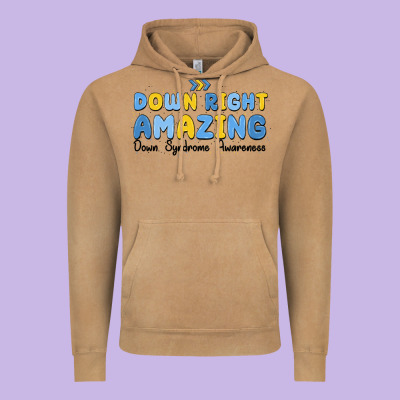Down Right Amazing Down Syndrome Awareness Vintage Hoodie Designed By Maliassmallbusiness