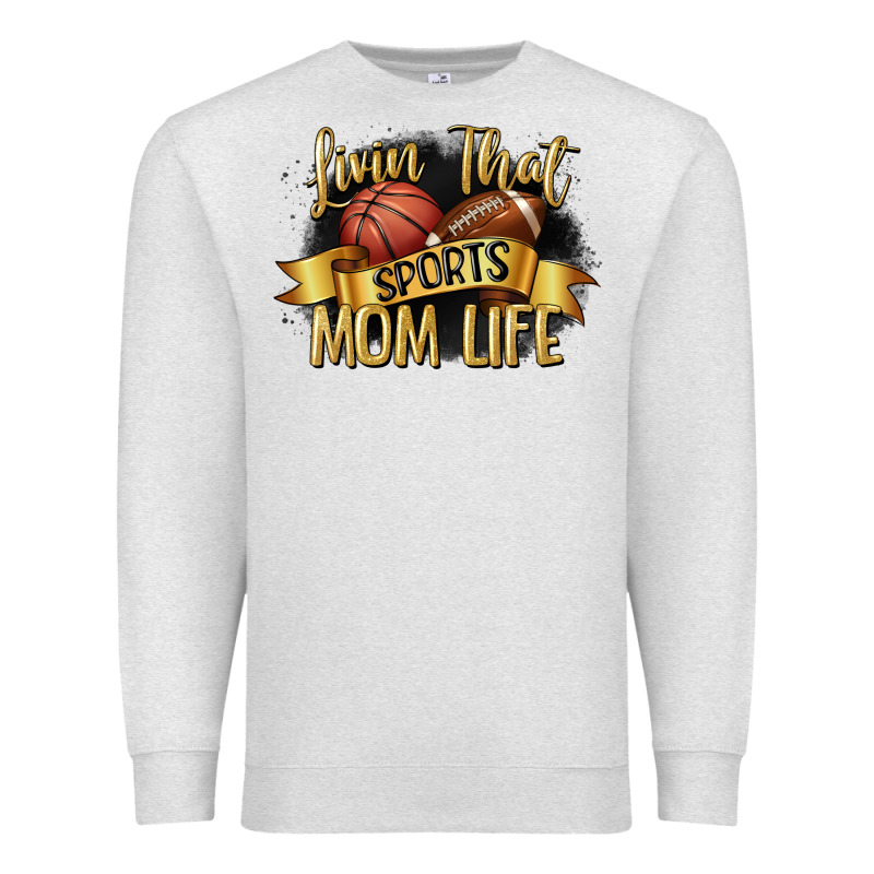 Livin That Sports Mom Life Premium Sweatshirt by CowGirlArtShop | Teevron