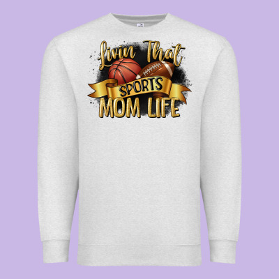 Livin That Sports Mom Life Premium Sweatshirt Designed By Cowgirlartshop