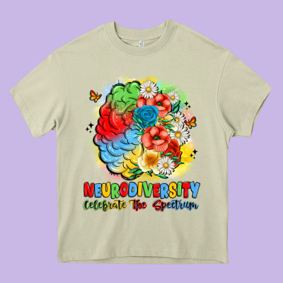 Neurodiversity Celebrate The Spectrum Heavy Core Tee Designed By Jahusdesignshop