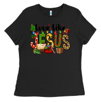 Black Christmas love like jesus Ladies Tee - FaDigitalArtStudio