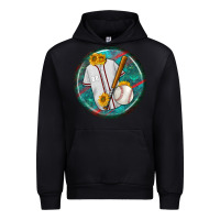 Black baseball with sunflower round earrings Urban Hoodie - BundleAndBundleShop